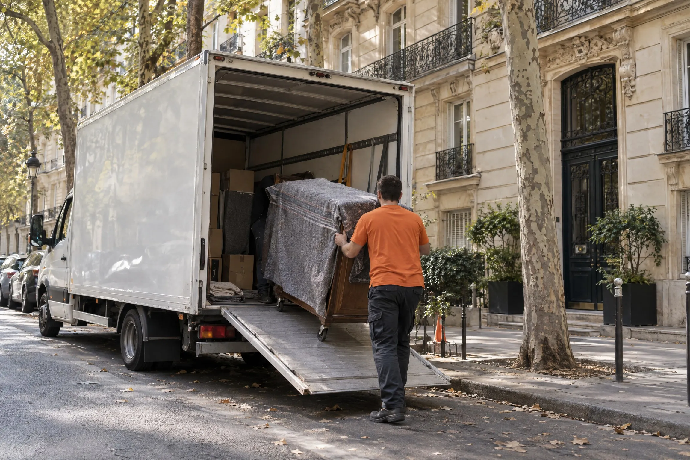 Buffet protégé chargé dans un utilitaire de 12 m³