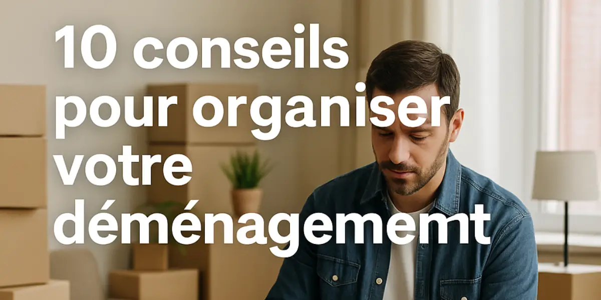 Homme préparant son déménagement entouré de cartons - 10 conseils pour bien organiser son déménagement